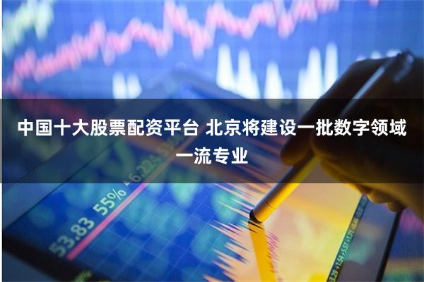 中国十大股票配资平台 北京将建设一批数字领域一流专业