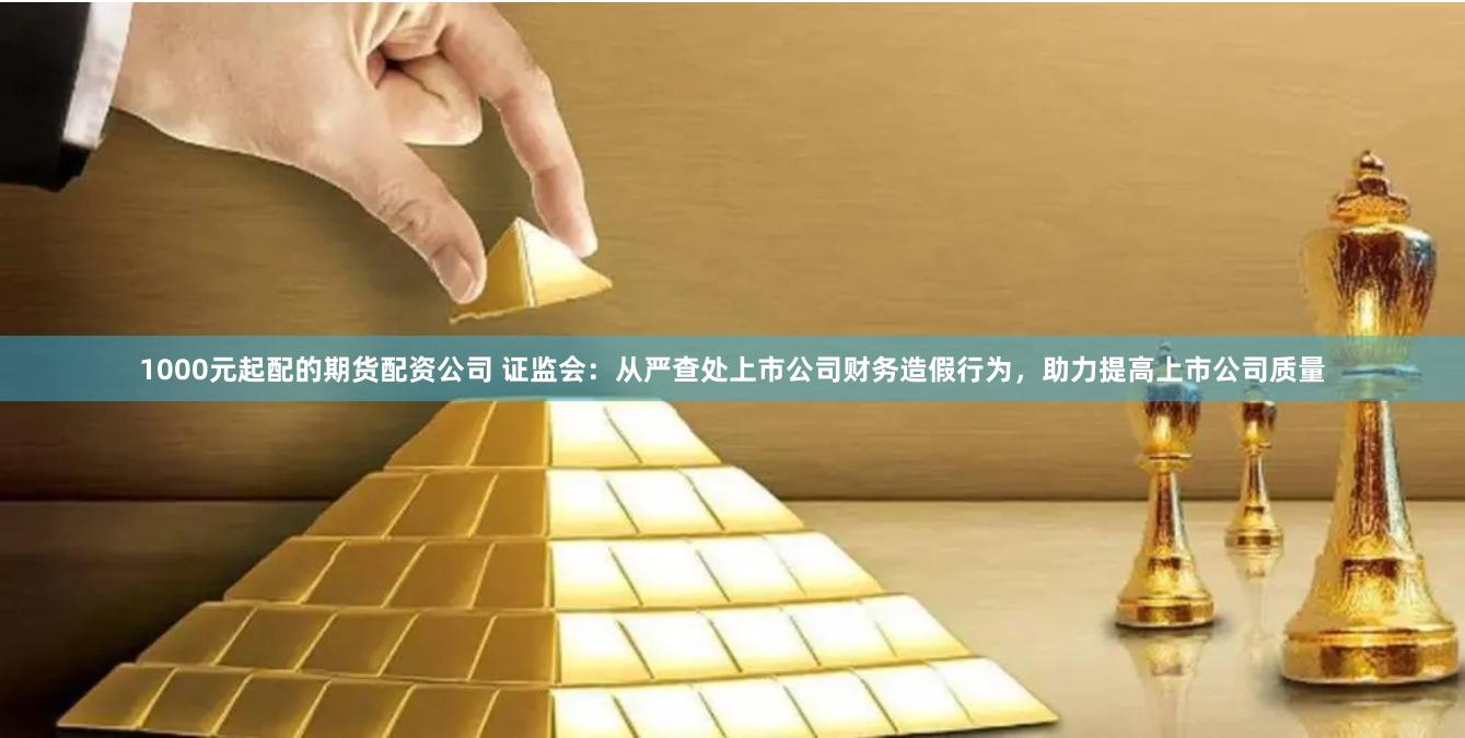 1000元起配的期货配资公司 证监会：从严查处上市公司财务造假行为，助力提高上市公司质量