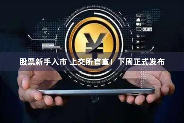 股票新手入市 上交所官宣！下周正式发布
